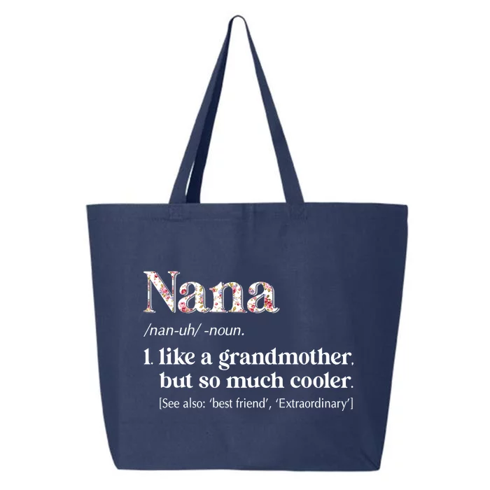 Flower Nana Definition Funny Grandma Gift 25L Jumbo Tote