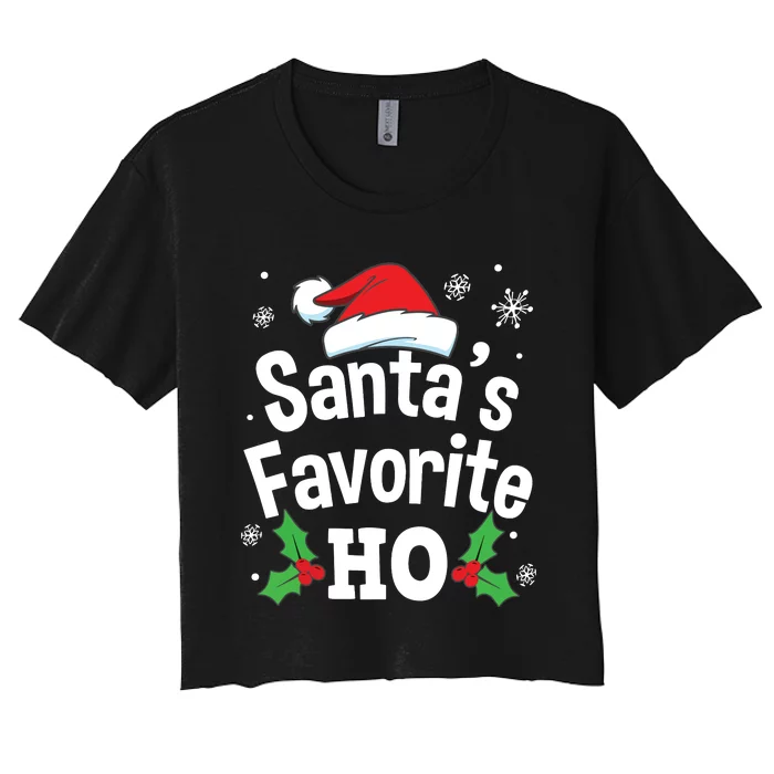 Funny Naughty Dirty Adult Pajama Christmas Women's Crop Top Tee