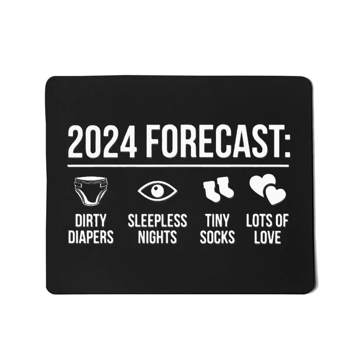 Funny New Dad Mom 2024 Baby Arrival Forecast Exepting Mousepad