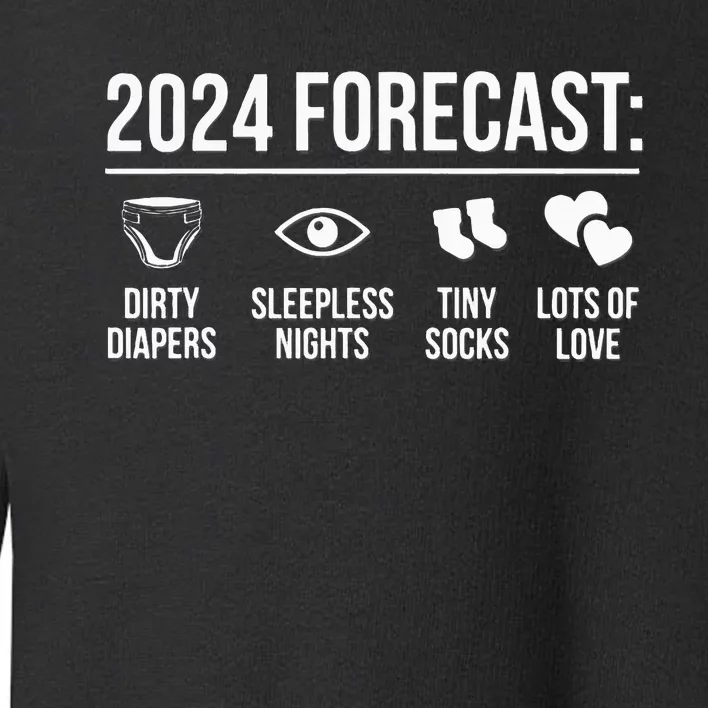 Funny New Dad Mom 2024 Baby Arrival Forecast Exepting Toddler Sweatshirt