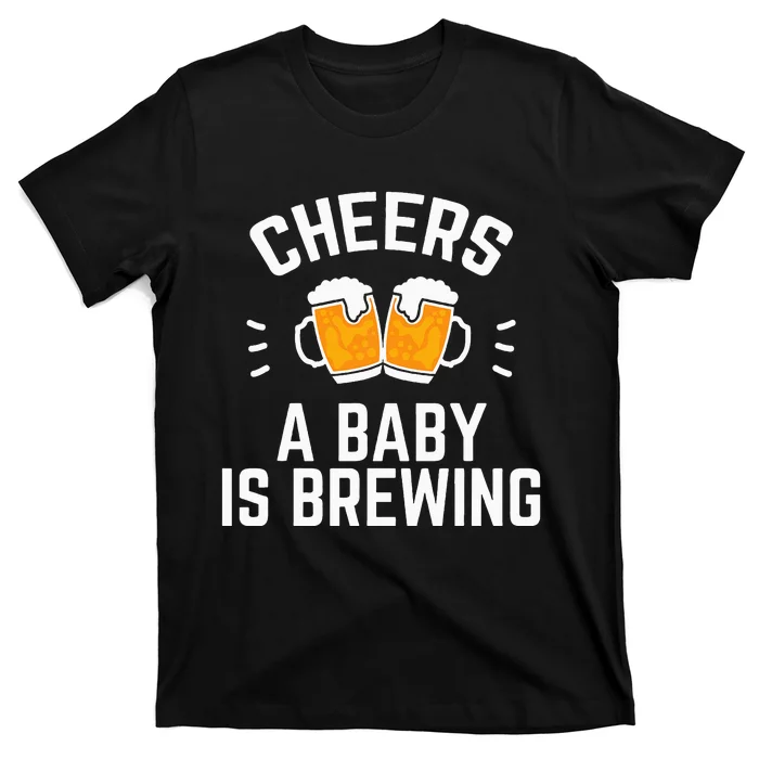 Funny New Dad Baby Shower Cheers A Baby Is Brewing T-Shirt