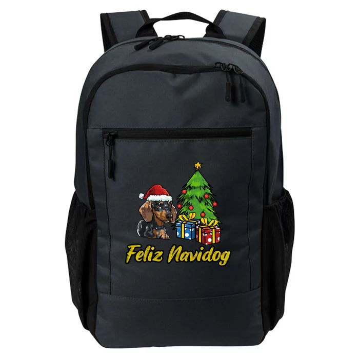 Feliz Navidog Dachshund Santa Hat Christmas Gift Daily Commute Backpack