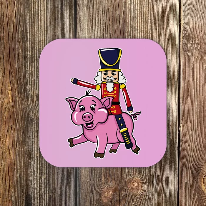 Funny Nutcracker Doll Riding Pig Lover Coaster