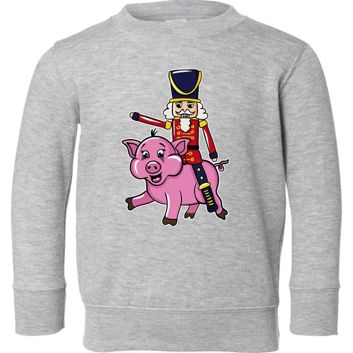 Funny Nutcracker Doll Riding Pig Lover Toddler Sweatshirt