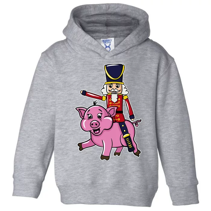 Funny Nutcracker Doll Riding Pig Lover Toddler Hoodie