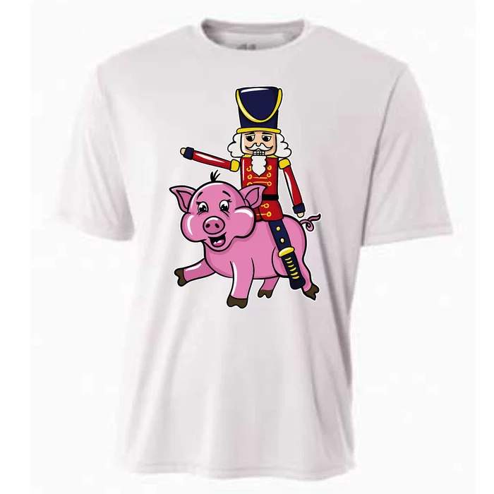 Funny Nutcracker Doll Riding Pig Lover Cooling Performance Crew T-Shirt