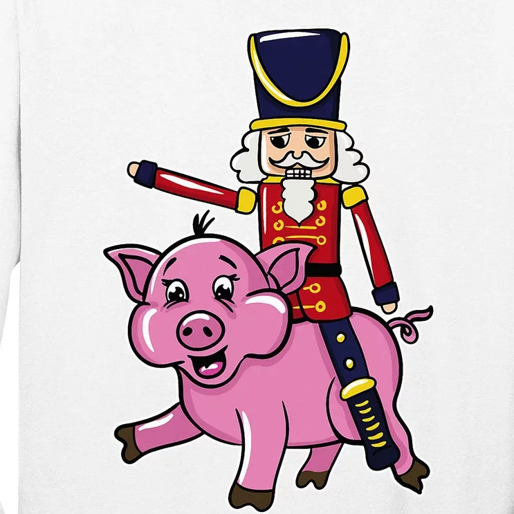 Funny Nutcracker Doll Riding Pig Lover Long Sleeve Shirt