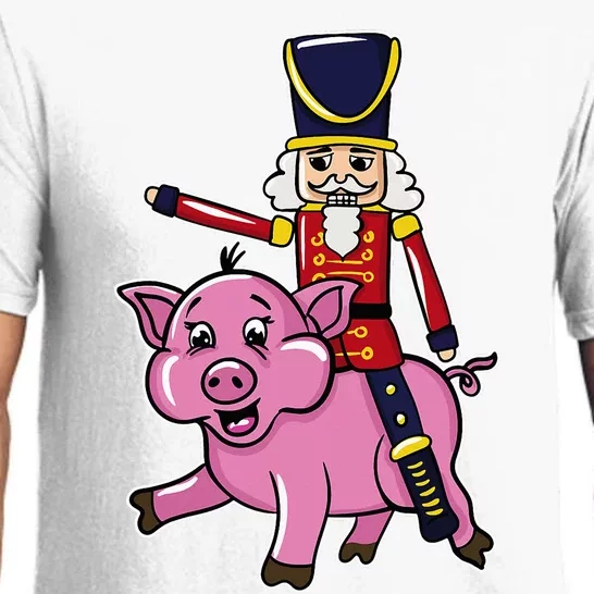 Funny Nutcracker Doll Riding Pig Lover Pajama Set