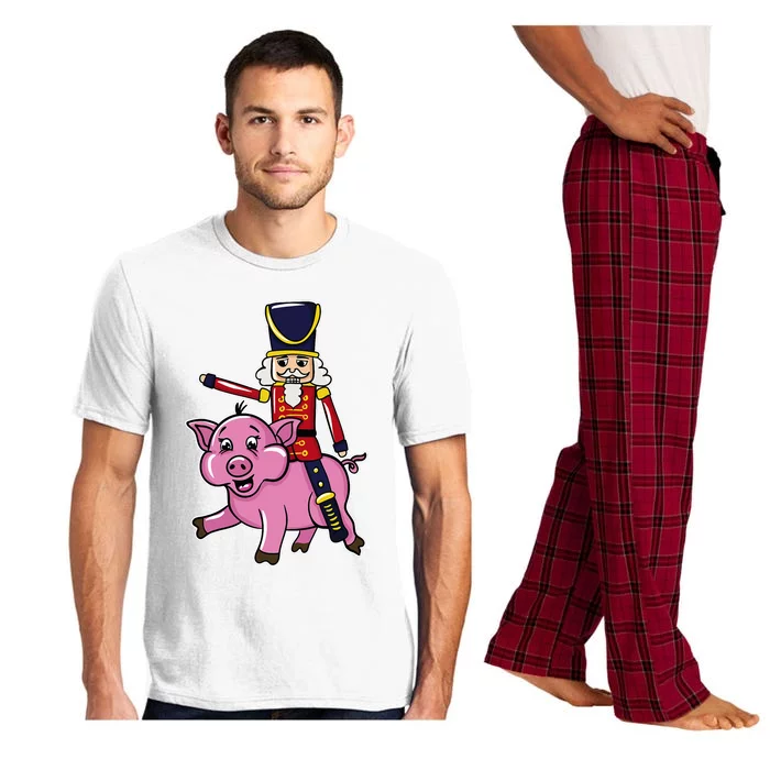 Funny Nutcracker Doll Riding Pig Lover Pajama Set