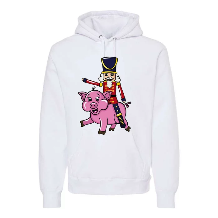 Funny Nutcracker Doll Riding Pig Lover Premium Hoodie