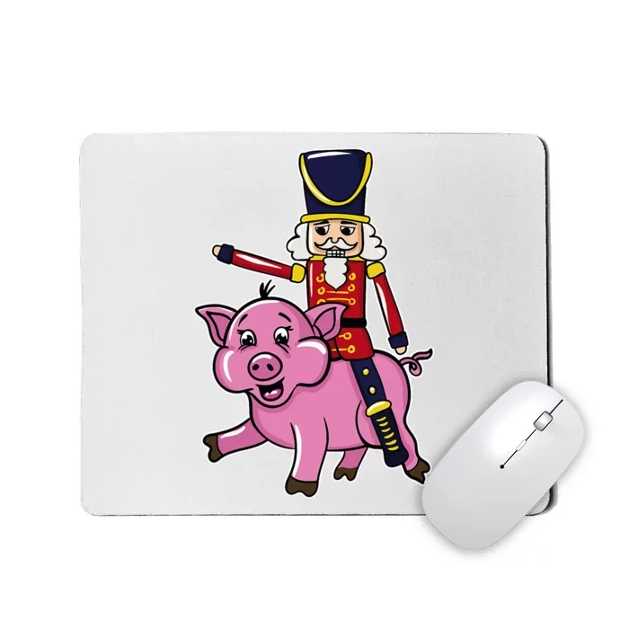 Funny Nutcracker Doll Riding Pig Lover Mousepad