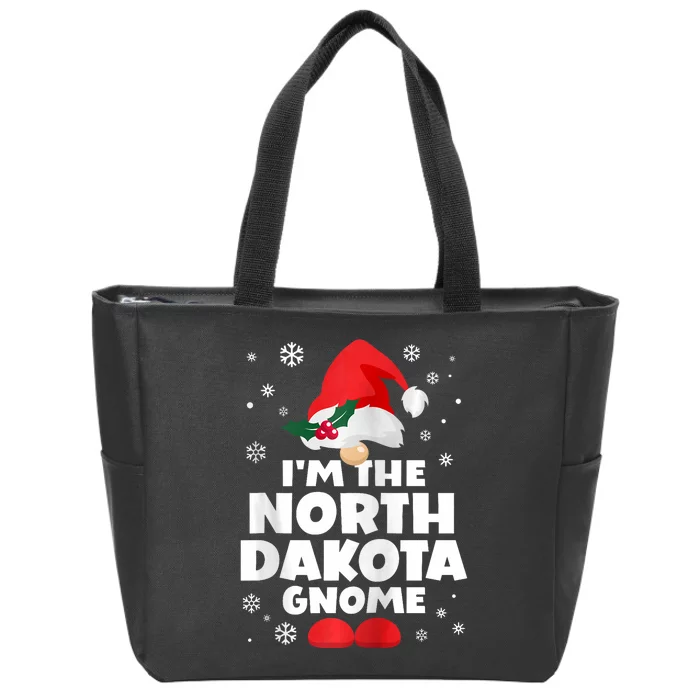 Funny North Dakota Gnome Family Matching Group Christmas Zip Tote Bag