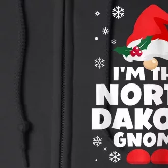 Funny North Dakota Gnome Family Matching Group Christmas Full Zip Hoodie