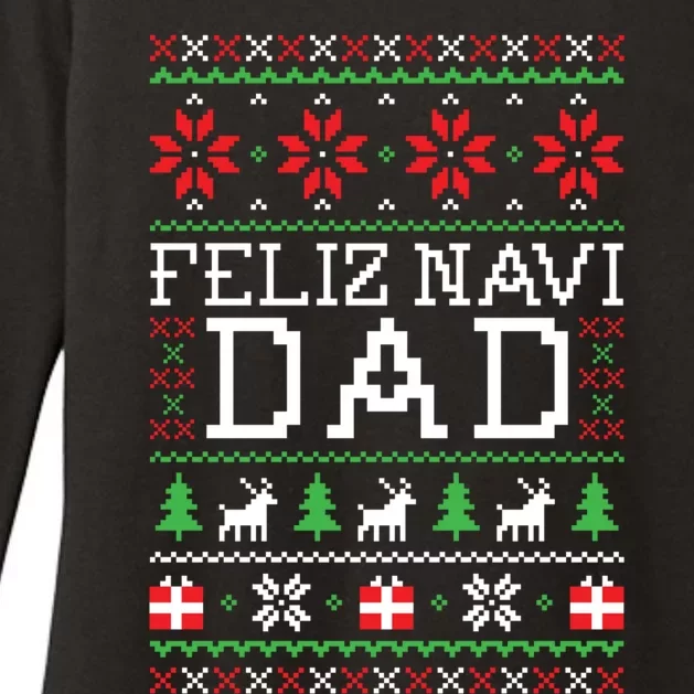 Feliz Navi Dad Ugly Christmas Sweatshirt Womens CVC Long Sleeve Shirt