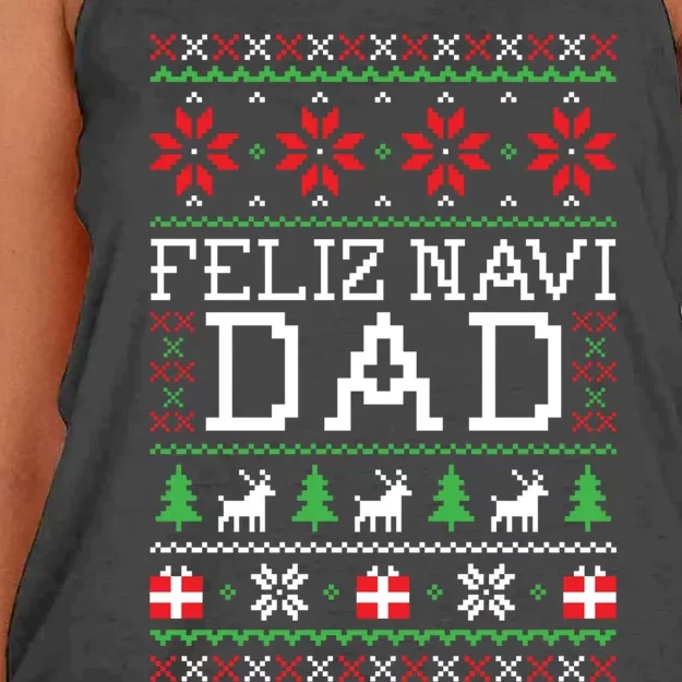 Feliz Navi Dad Ugly Christmas Sweatshirt Women's Knotted Racerback Tank