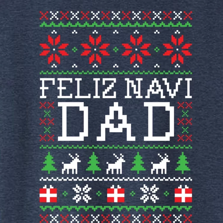 Feliz Navi Dad Ugly Christmas Sweatshirt Women's Crop Top Tee