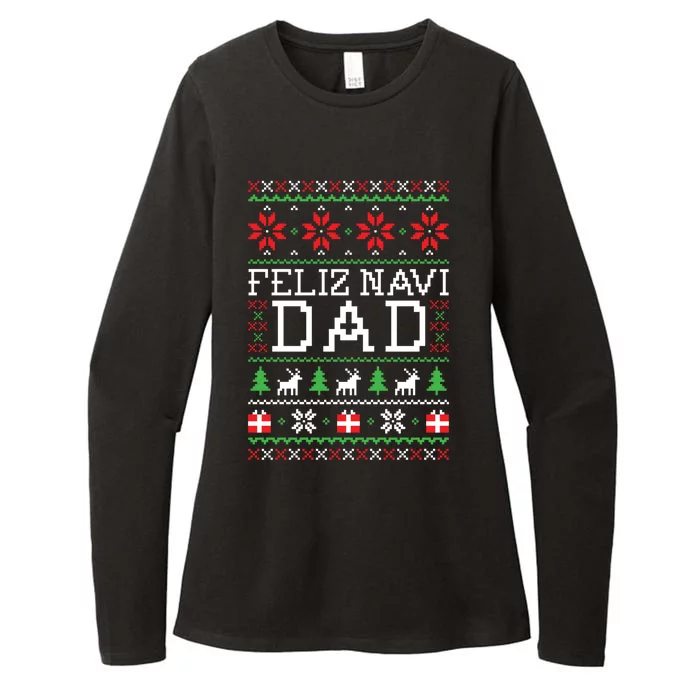 Feliz Navi Dad Ugly Christmas Sweatshirt Womens CVC Long Sleeve Shirt