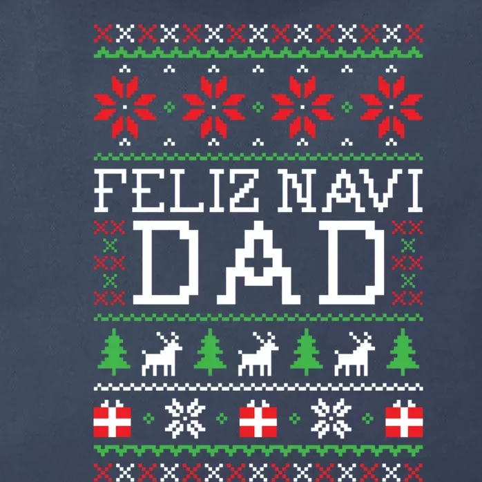 Feliz Navi Dad Ugly Christmas Sweatshirt Zip Tote Bag