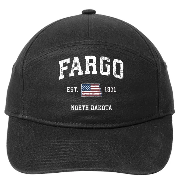 Fargo North Dakota Nd Vintage American Flag Sports Design 7-Panel Snapback Hat