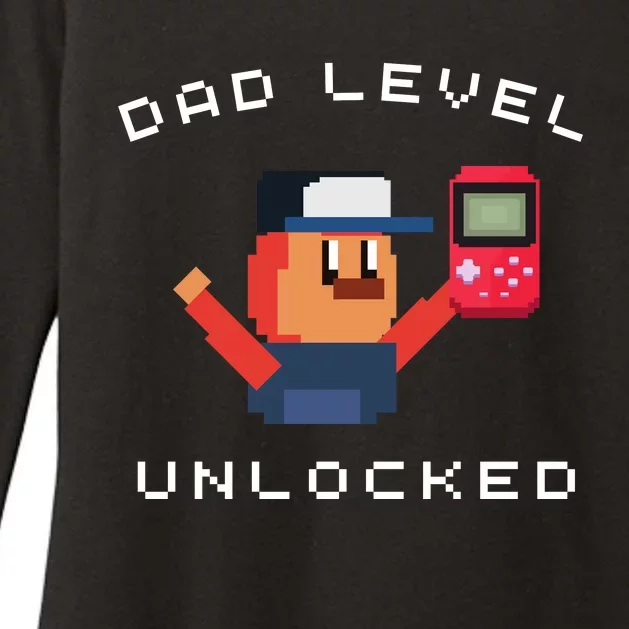 Funny New Dad Level Unlocked Day Tees Gaming Womens CVC Long Sleeve Shirt