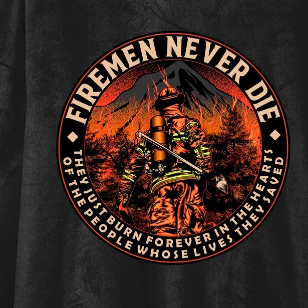 FIREMAN NEVER DIE QUOTES ILLUSTRATION Hooded Wearable Blanket