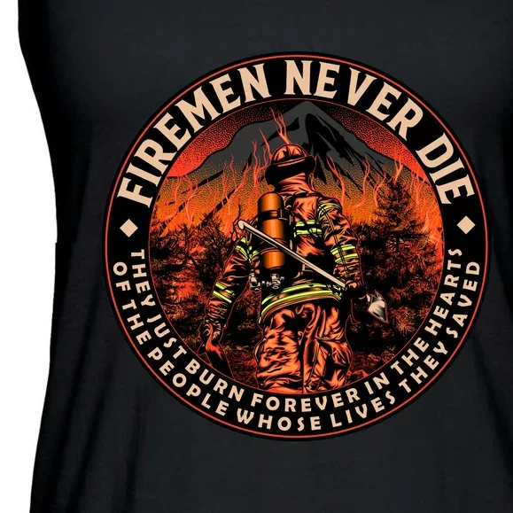 FIREMAN NEVER DIE QUOTES ILLUSTRATION Ladies Essential Flowy Tank