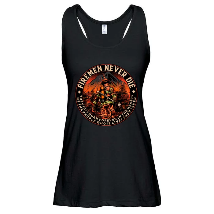 FIREMAN NEVER DIE QUOTES ILLUSTRATION Ladies Essential Flowy Tank