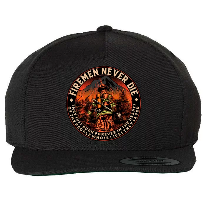 FIREMAN NEVER DIE QUOTES ILLUSTRATION Wool Snapback Cap