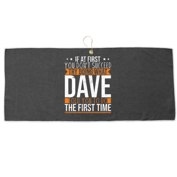 Funny Name Dave Large Microfiber Waffle Golf Towel