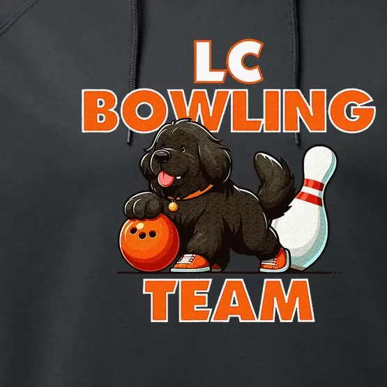 Funny Newfoundland Dog Bowling Performance Fleece Hoodie