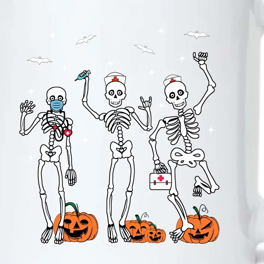 Funny Nurse Dancing Skeleton Halloween Healthcare Nursing Cool Gift Black Color Changing Mug