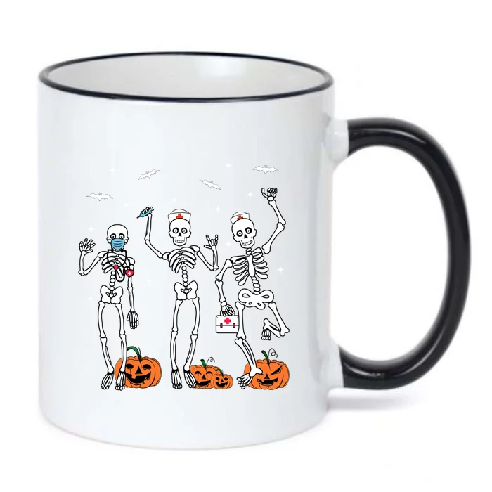 Funny Nurse Dancing Skeleton Halloween Healthcare Nursing Cool Gift Black Color Changing Mug