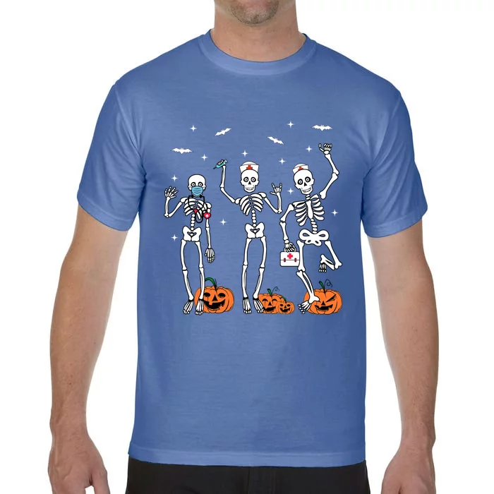 Funny Nurse Dancing Skeleton Halloween Healthcare Nursing Cool Gift Comfort Colors T-Shirt