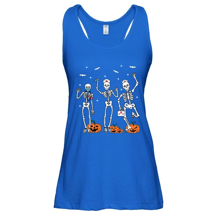 Funny Nurse Dancing Skeleton Halloween Healthcare Nursing Cool Gift Ladies Essential Flowy Tank