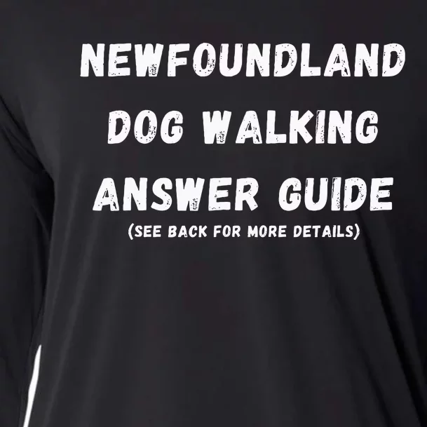 Funny Newfoundland Dog Walking Answer Guide Cooling Performance Long Sleeve Crew