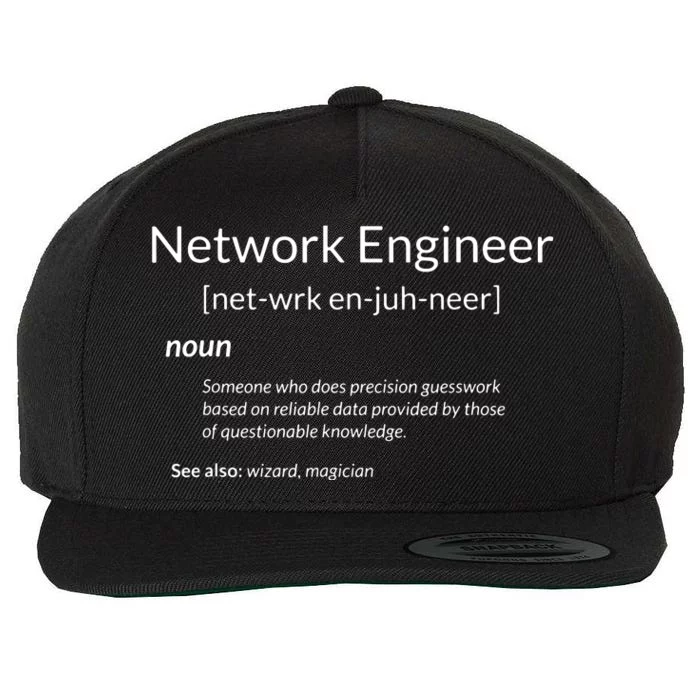 Funny Network Engineering Network Engineer Definition Wool Snapback Cap