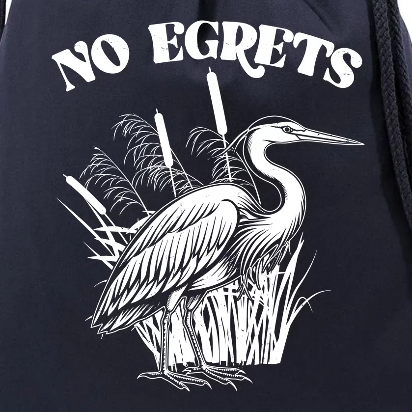 Funny No Egrets No Regrets Bird Pun Drawstring Bag