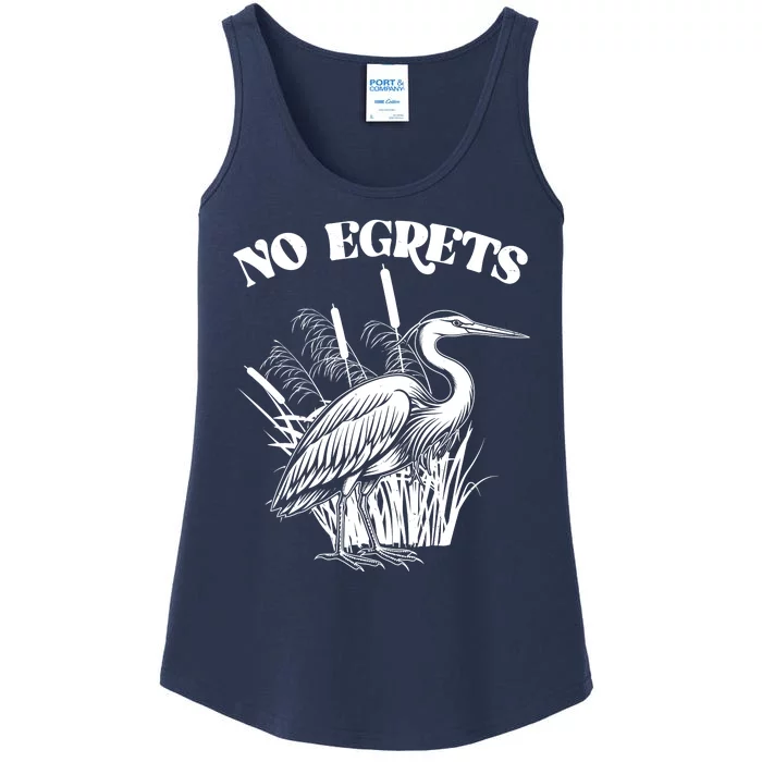 Funny No Egrets No Regrets Bird Pun Ladies Essential Tank