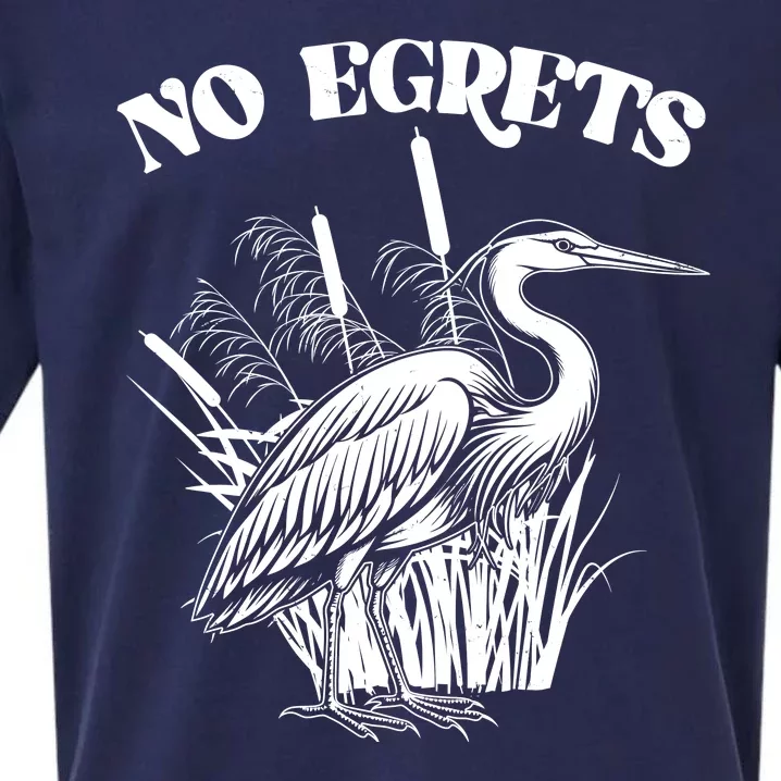 Funny No Egrets No Regrets Bird Pun Sueded Cloud Jersey T-Shirt