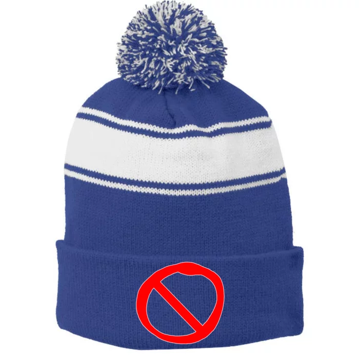 FNF Game Boyfriend Signature Stripe Pom Pom Beanie