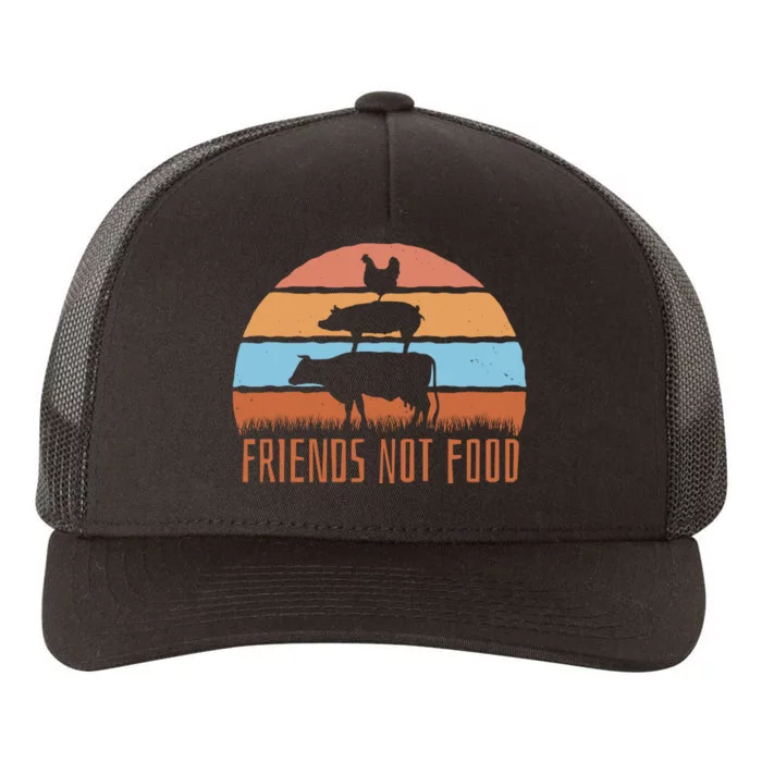 Friends Not Food Animal Lover Vegan Yupoong Adult 5-Panel Trucker Hat