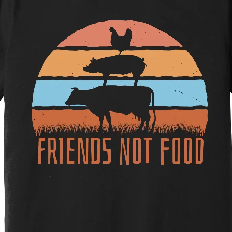 Friends Not Food Animal Lover Vegan Premium T-Shirt