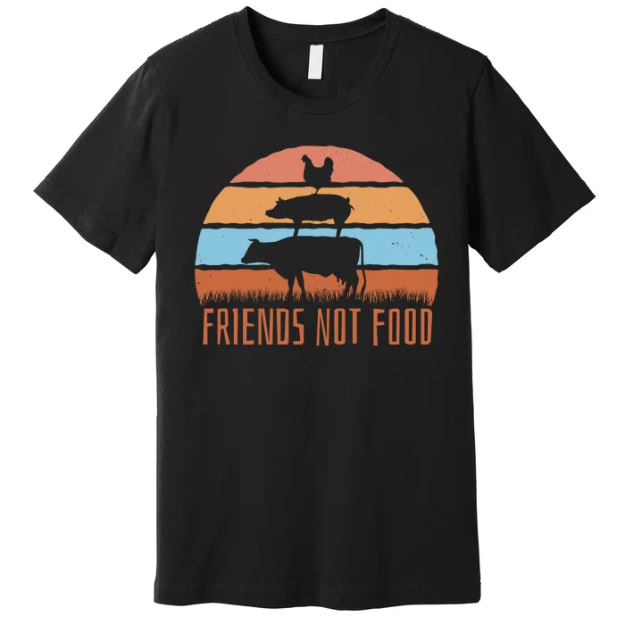 Friends Not Food Animal Lover Vegan Premium T-Shirt