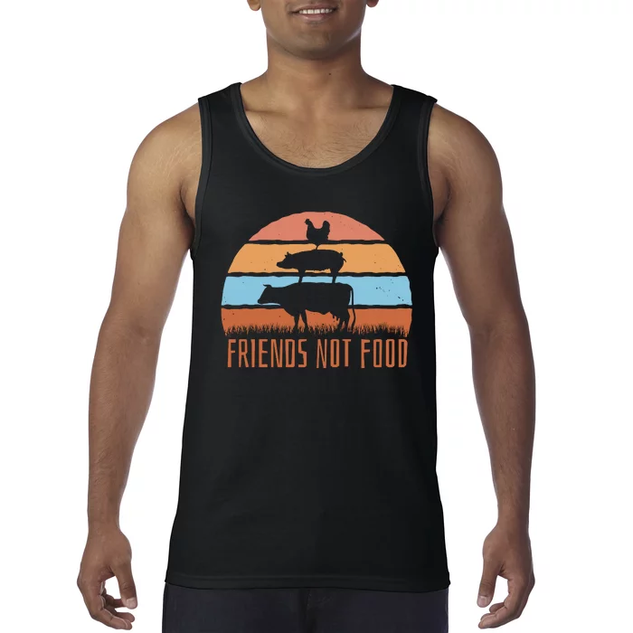 Friends Not Food Animal Lover Vegan Tank Top