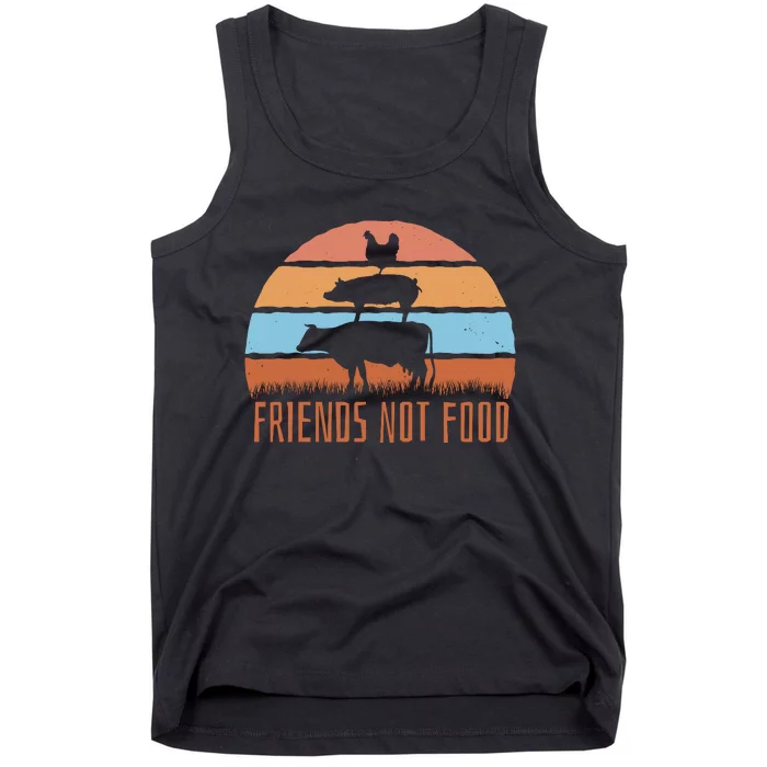 Friends Not Food Animal Lover Vegan Tank Top