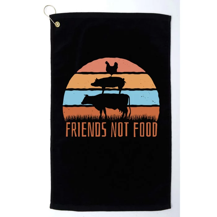 Friends Not Food Animal Lover Vegan Platinum Collection Golf Towel