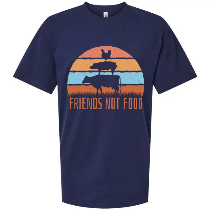 Friends Not Food Animal Lover Vegan Sueded Cloud Jersey T-Shirt