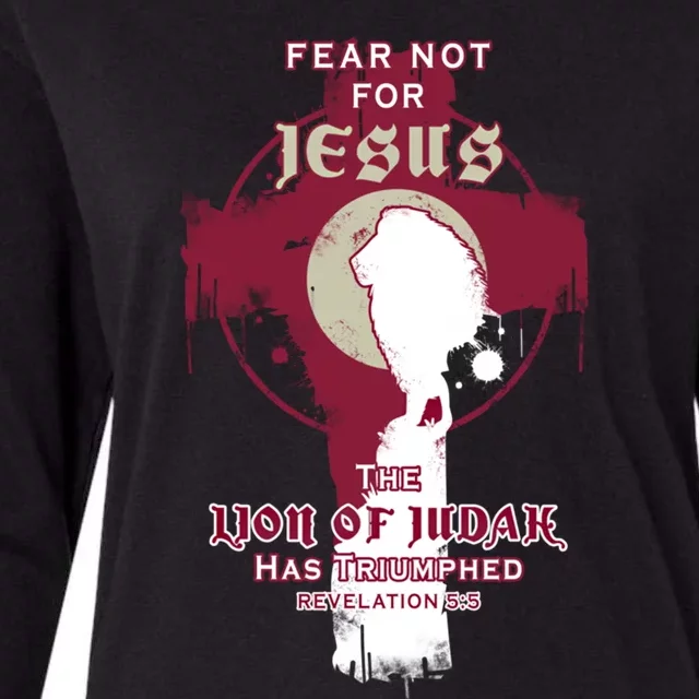 Fear Not For Jesus The Lion Of Judah Has Triumphed Easter Gift Womens Cotton Relaxed Long Sleeve T-Shirt