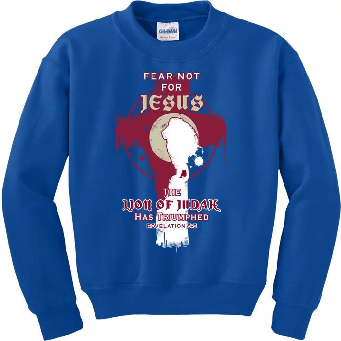 Fear Not For Jesus The Lion Of Judah Has Triumphed Easter Gift Kids Sweatshirt