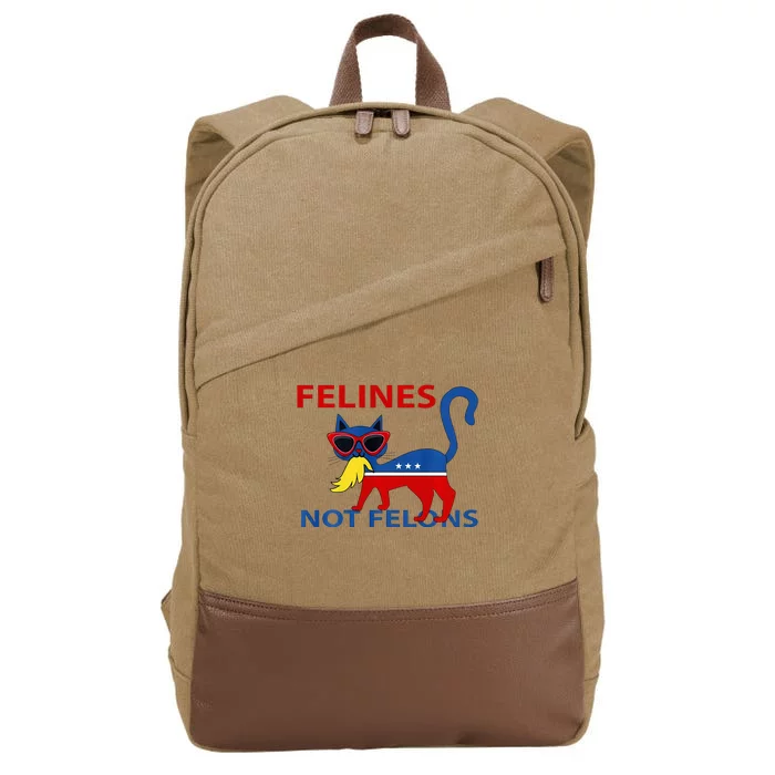 Felines Not Felons Kamala Cat Lady With Trump Hair Long Sleeve Cotton Canvas Backpack